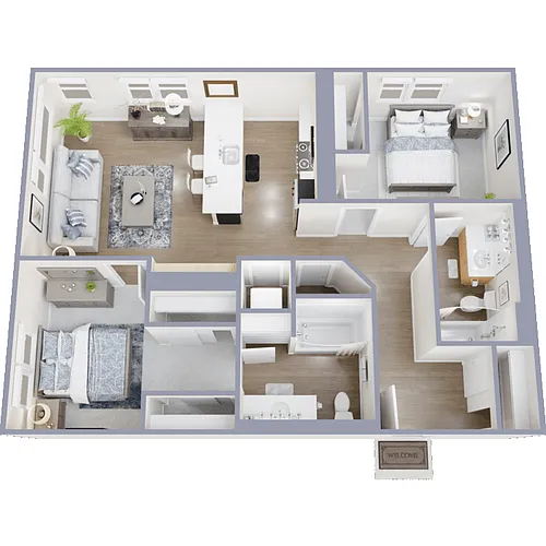 Floor plan 2 Bed 2 Bath