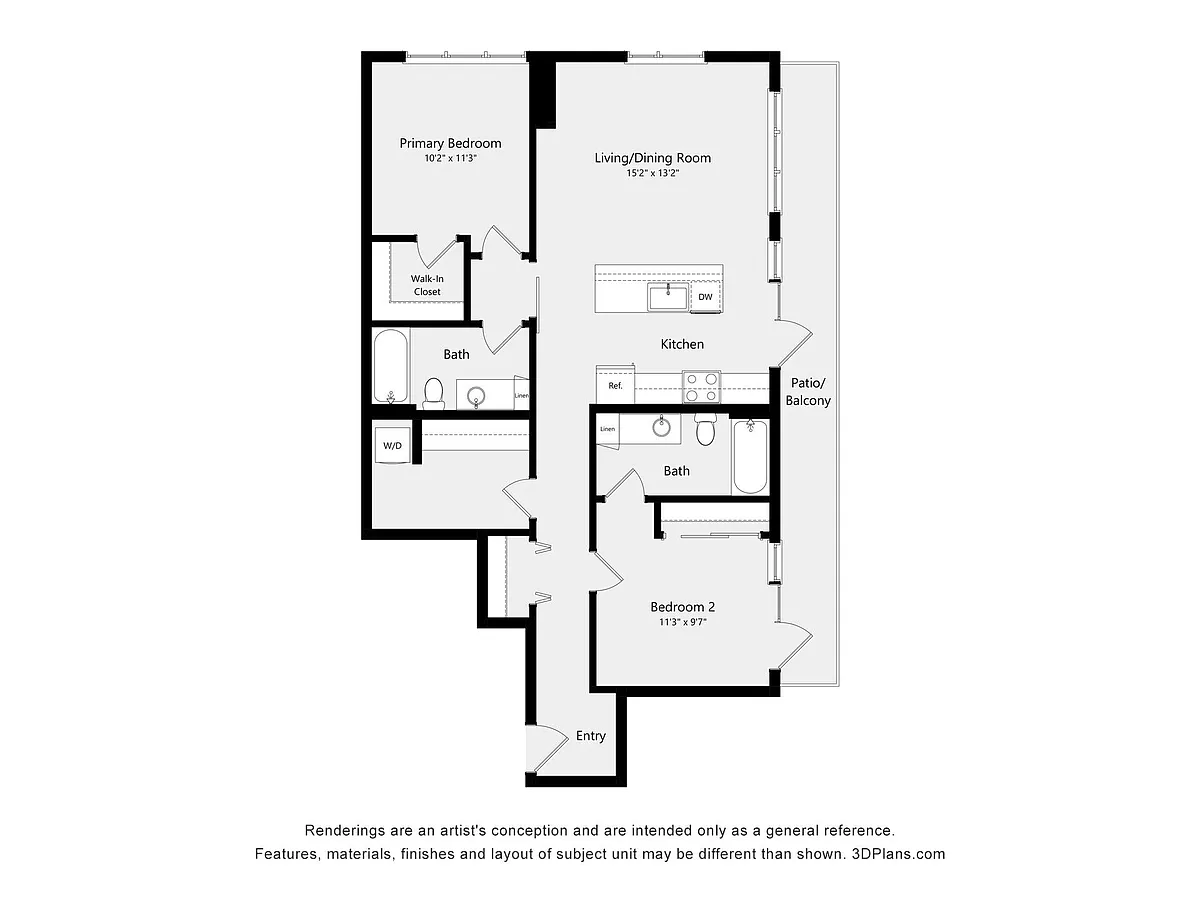 Floor plan Two Bed Two Bath 6