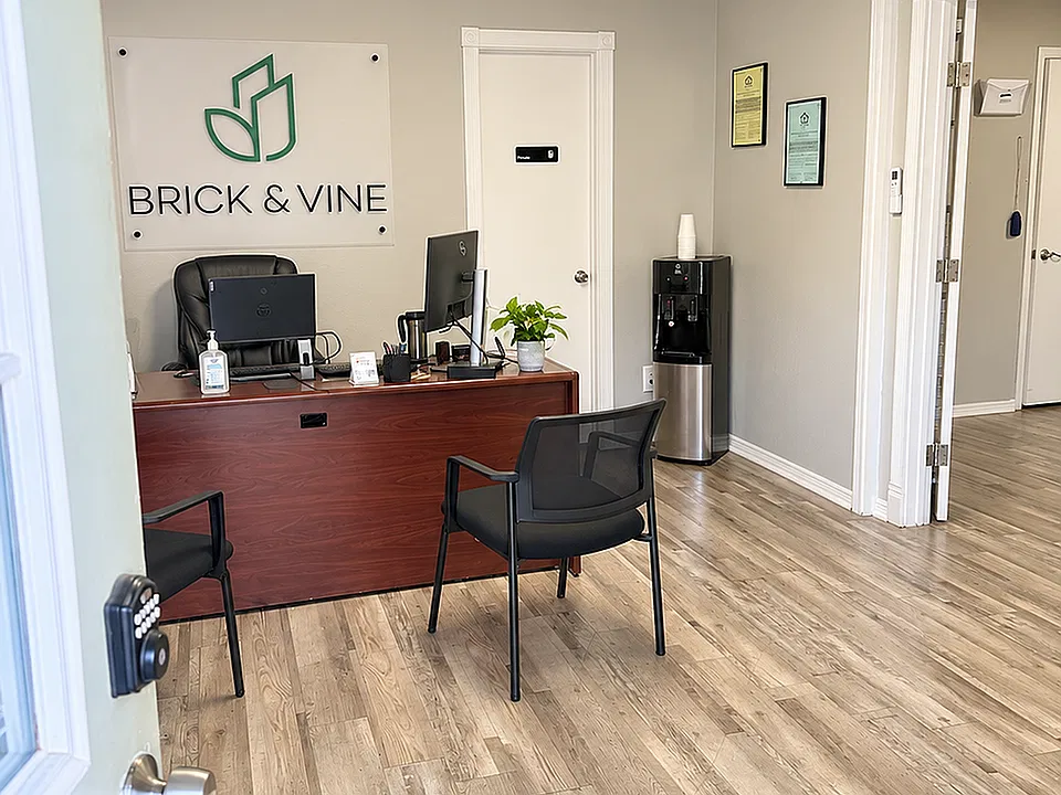 Modern Brick & Vine Office Reception