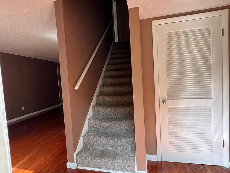 New carpeted staircse leading to upstairs.