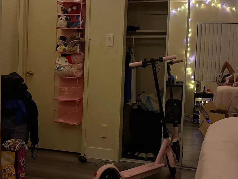 view of bedroom door from bed