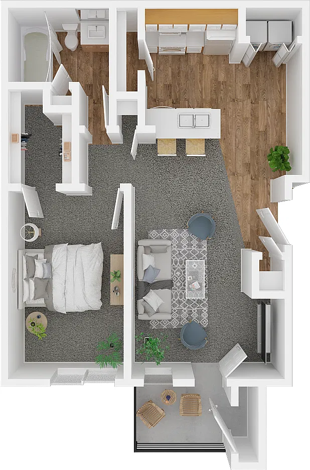 Floor plan 1BD/1BA