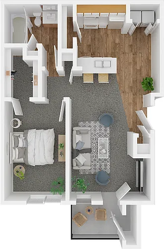 Floor plan 1BD/1BA