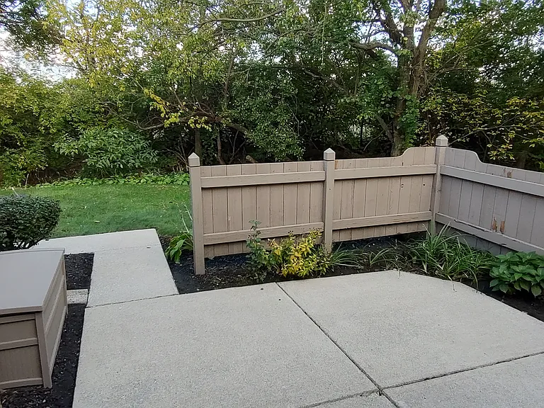 Patio view private treed area and creek
