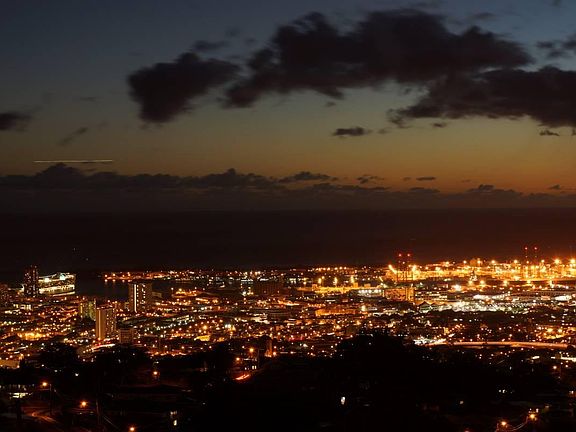 Zoomed in nighttime view from lanai