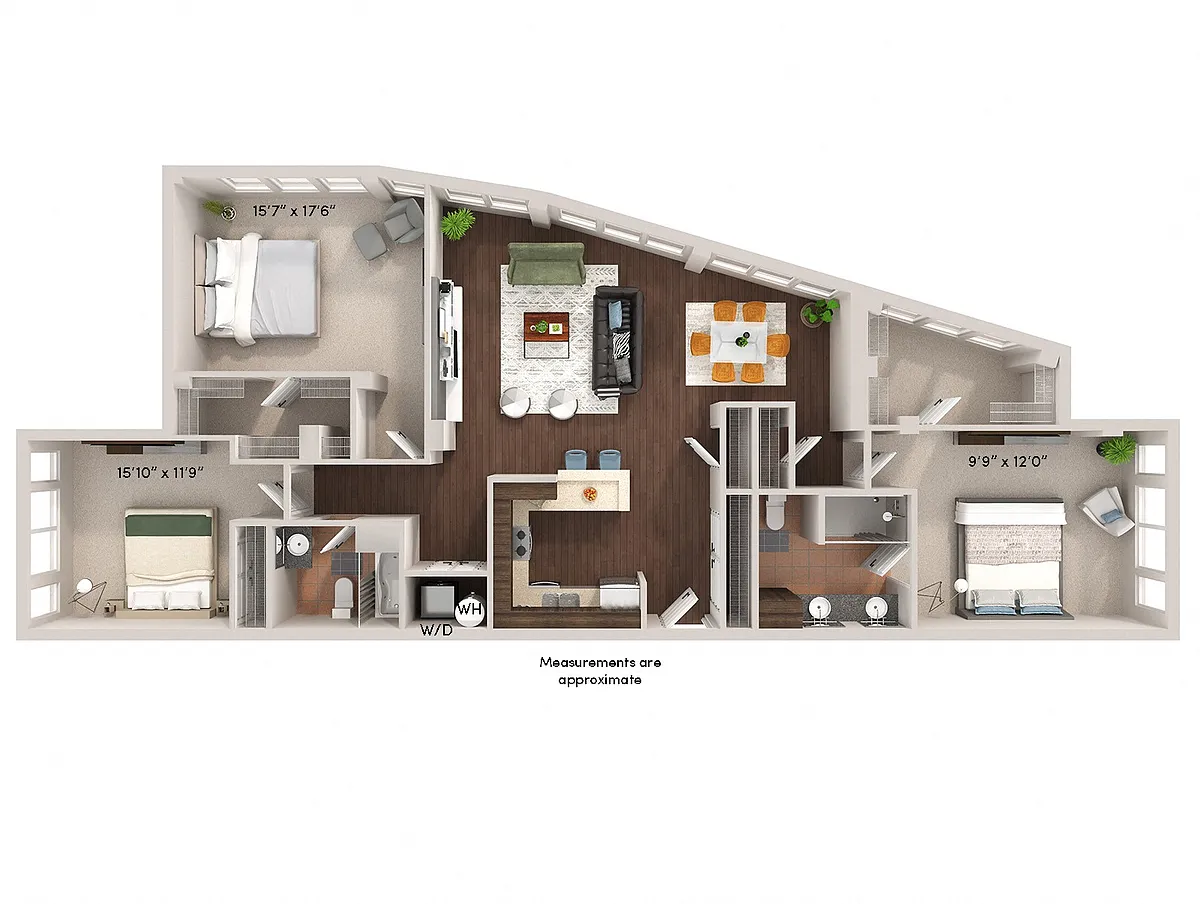 Floor plan Three Bedrooms