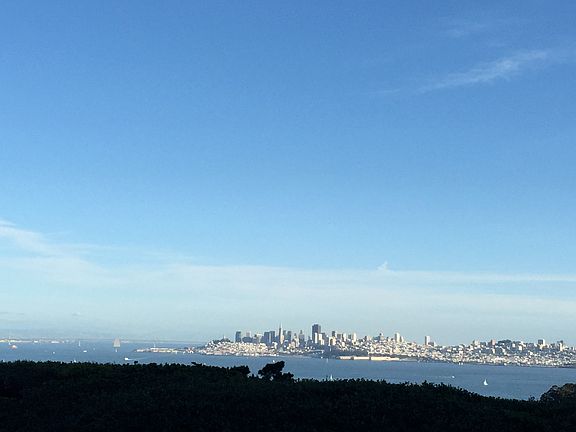 View from the living room, dining room and kitchen