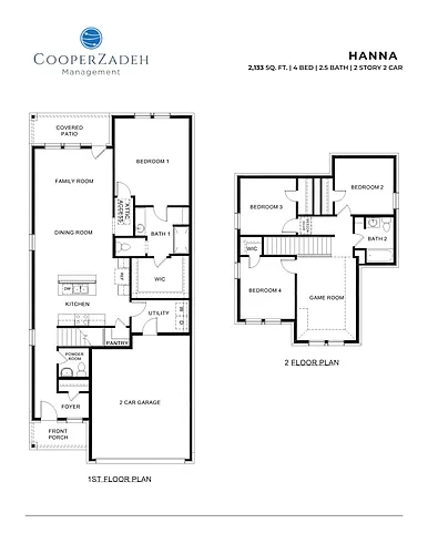 Floor plan 4 Bedrooms and 2 bathrooms
