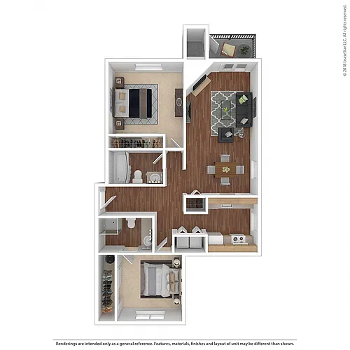 Floor plan Two Bed Two Bath