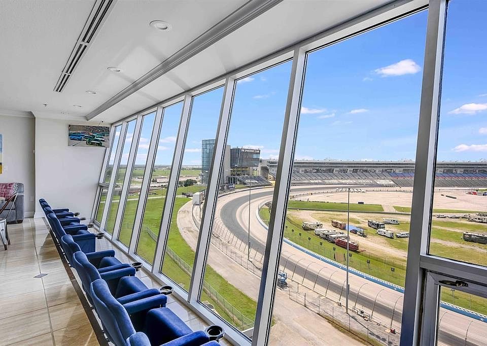 Living area view of motor speedway