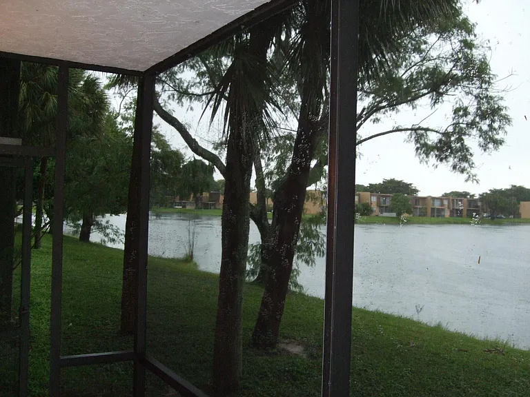 Beautiful water view from screen in porch