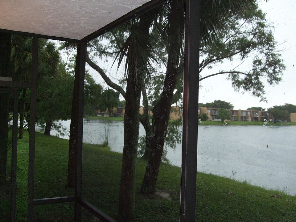 Beautiful water view from screen in porch