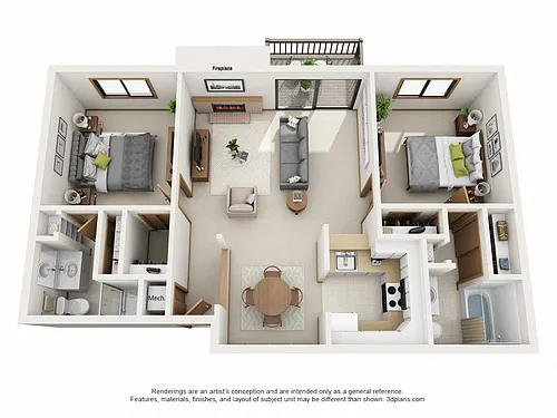 Floor plan Two Bedroom