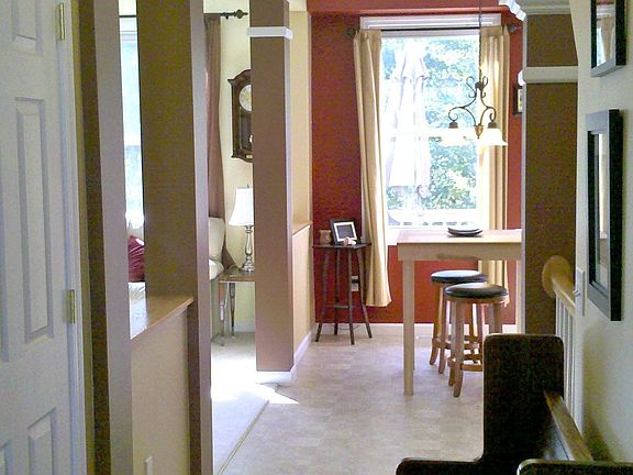 hardwood flooring and entry hallway