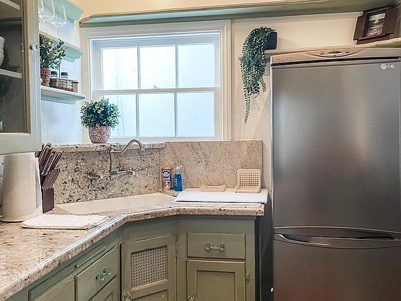 Kitchen sink and fridge