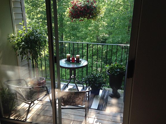 Private, quiet, peaceful balcony view.