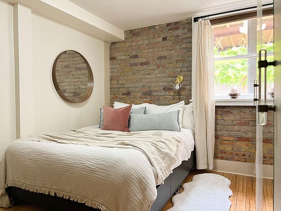 Custom built bed-frame with 6 large storage drawers & a new Tuft & Needle mattress.
