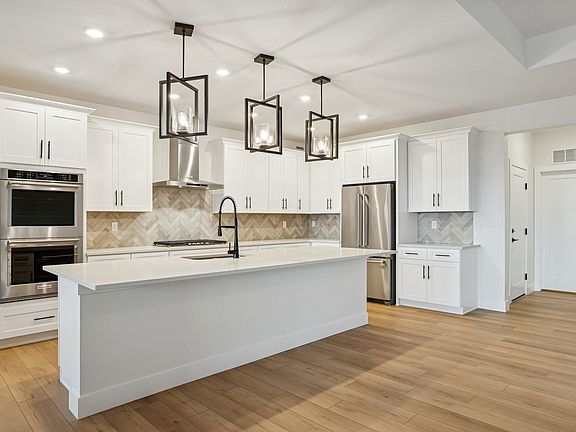 The kitchen has a convenient kitchen island.