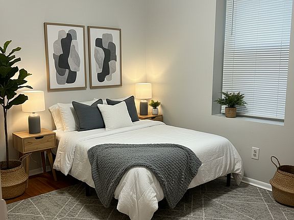 Bedroom 1 staged