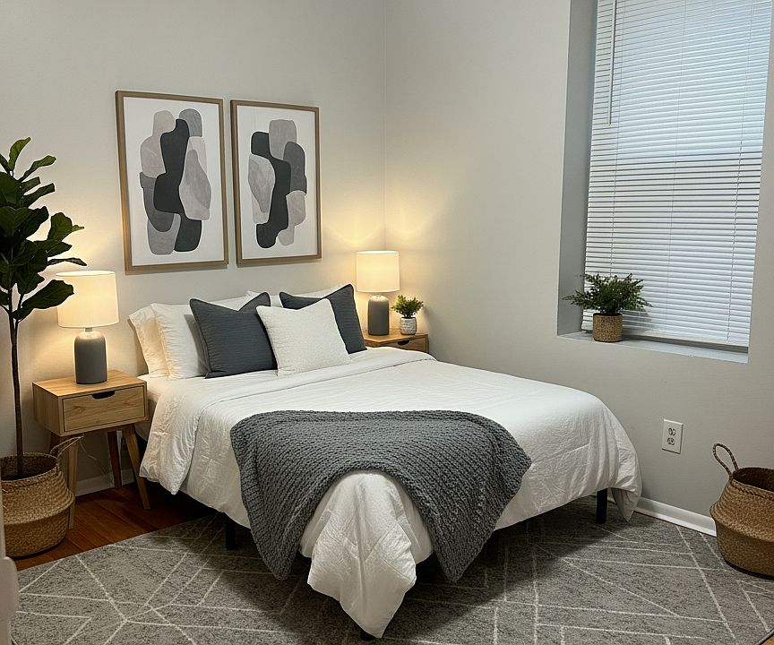 Bedroom 1 staged