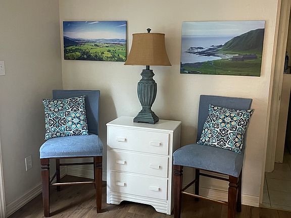 Sitting space in bedroom area