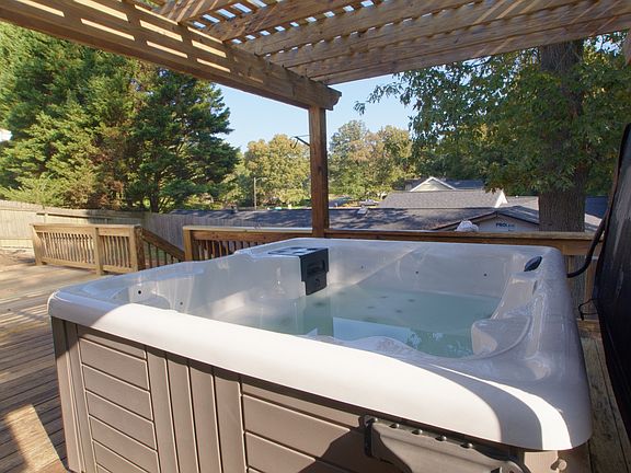 Back deck with hot tub