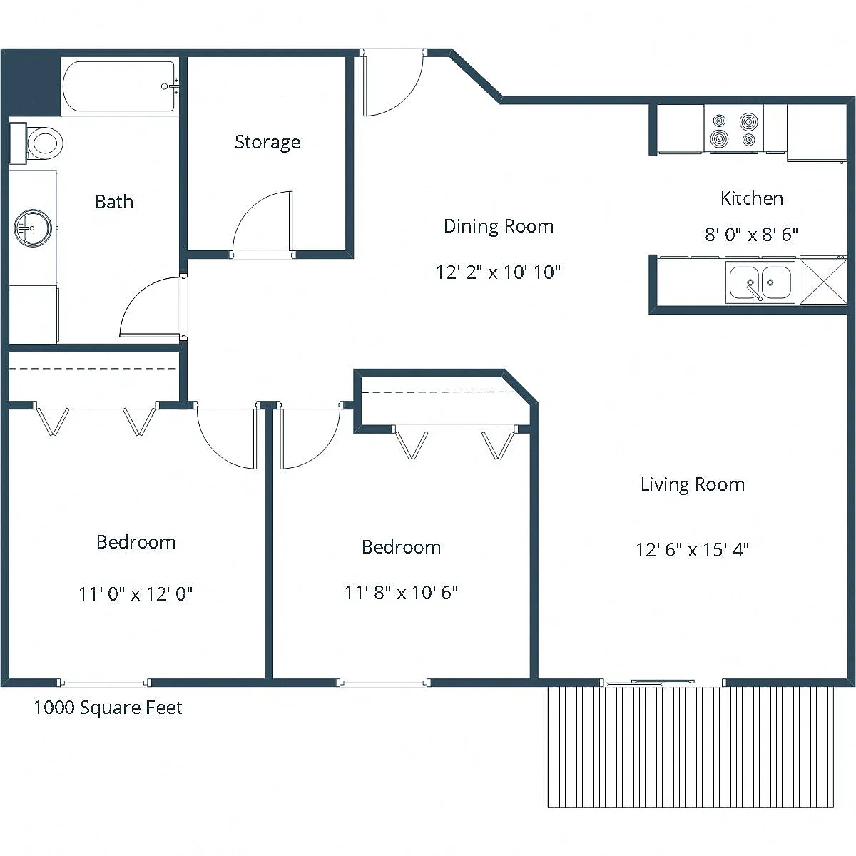 Floor plan Two Bedroom 21B