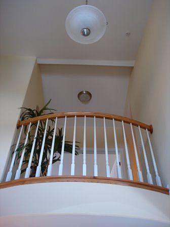 Looking up from front door