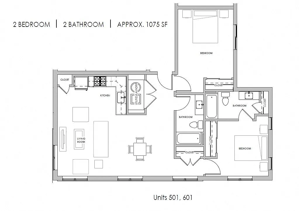 Floor plan Two Bed Two Bath