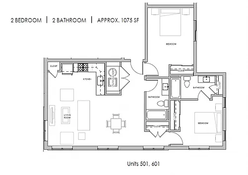 Floor plan Two Bed Two Bath