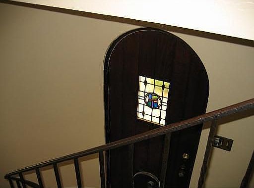 front door w/ stained glass