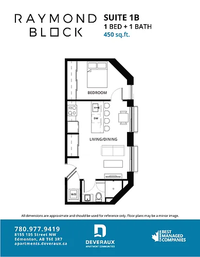 Floor plan 1 Bedroom, 1 Bathroom
