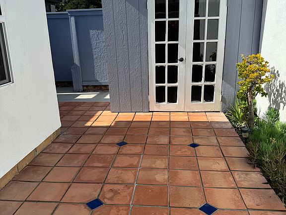 Courtyard and storage shed