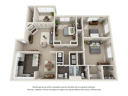 Floor plan 3 Bedroom Flat