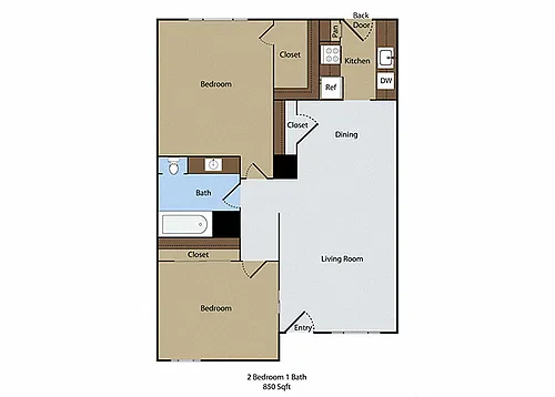Floor plan 1 BR 1 BA Den