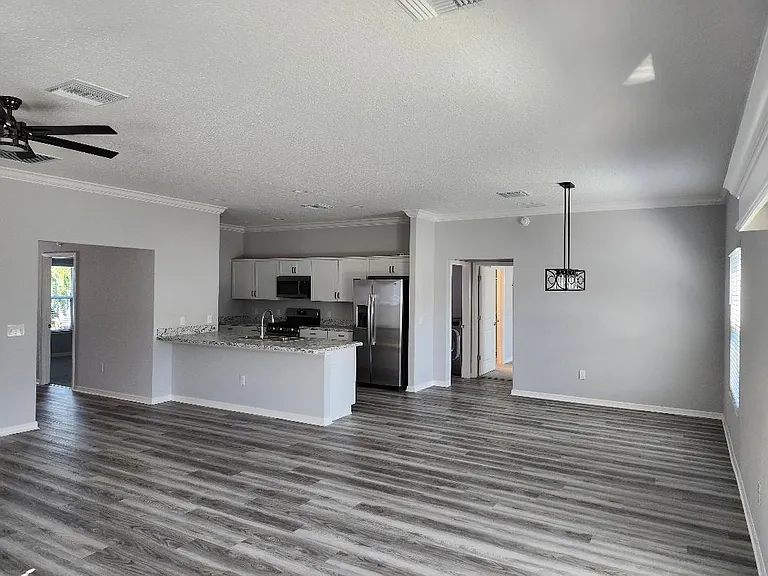 View from far corner of living area
