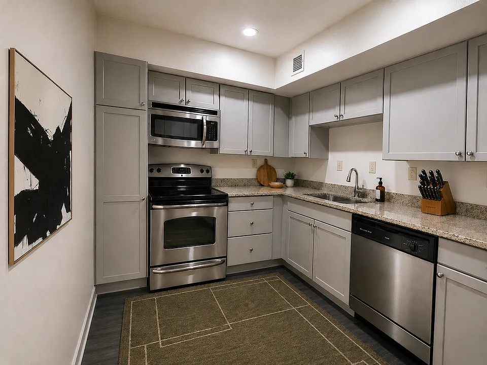 1BR, 1BA, Corner Unit / Kitchen
