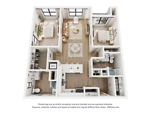 Floor plan 2A - Two Bedroom