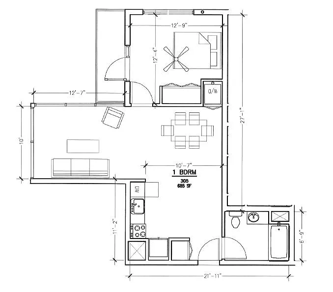 Floor plan 1X1