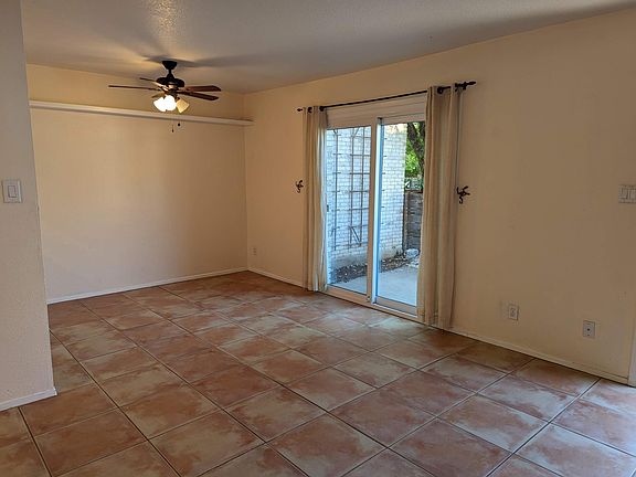 View of dining area and sliding glass doors to patio.
