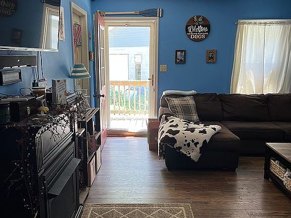 Living room with deck access