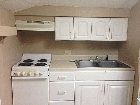 Kitchen Sink and Stove and Cabinets