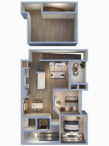 Floor plan 1 Bedroom 1 Bathroom w/Garage