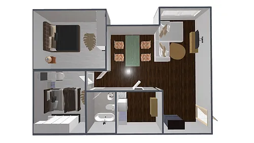 Floor plan 2 Bedroom - North