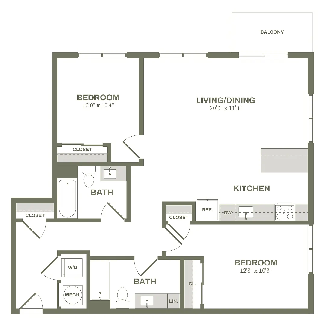Floor plan 2 Bed Type 5