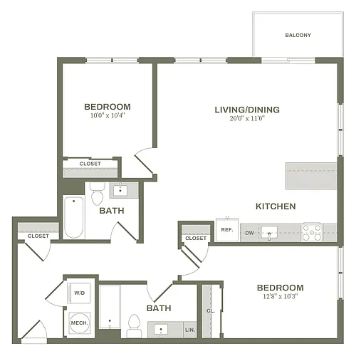 Floor plan 2 Bed Type 5