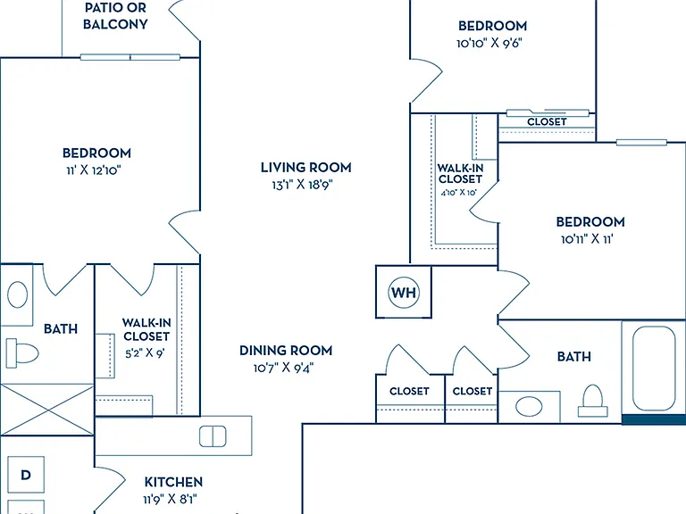 3 Bedroom | 2 Bath | 1279 SF 3 Bedroom | 2 Bath | 1279 SF