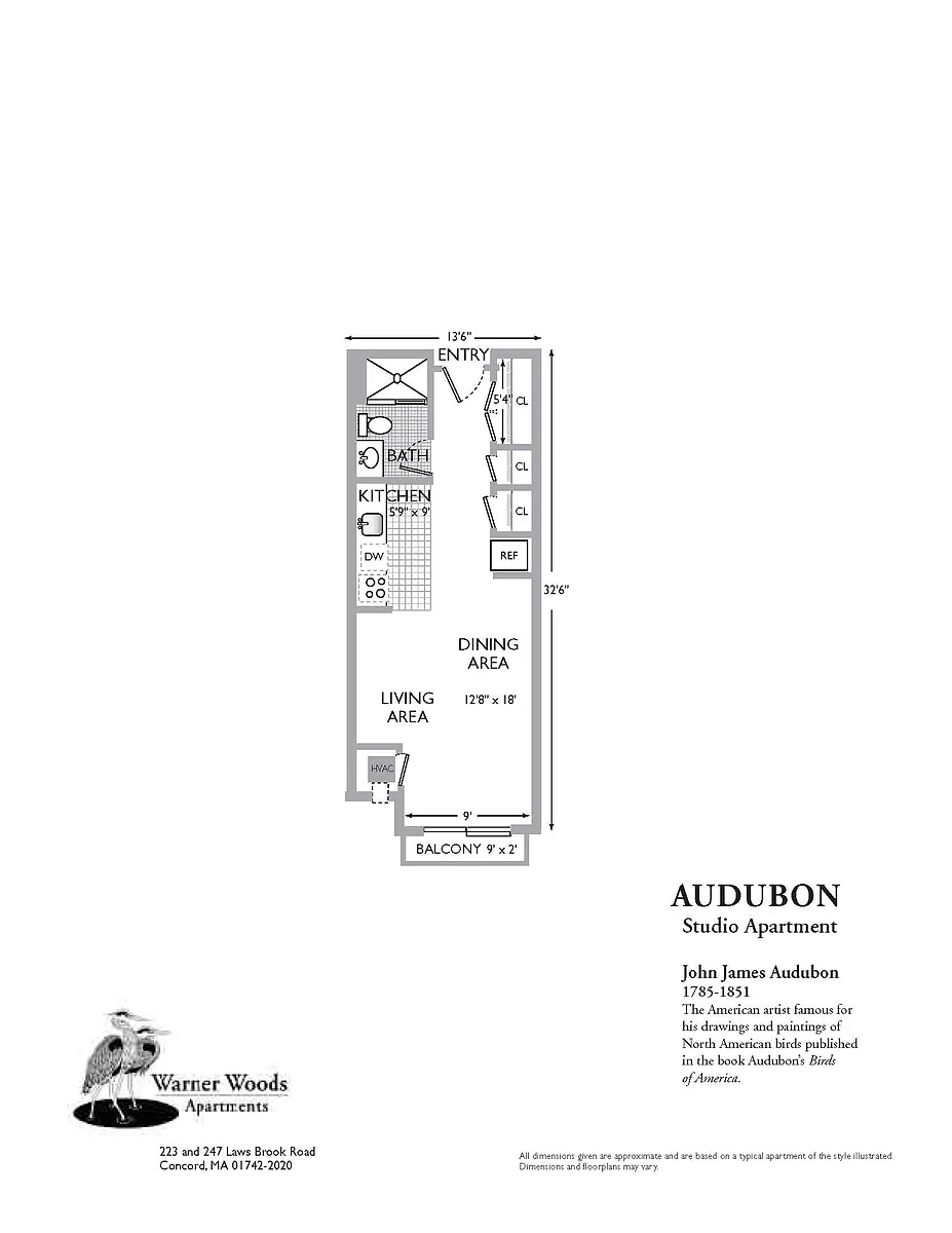 Floor plan Audubon Studio