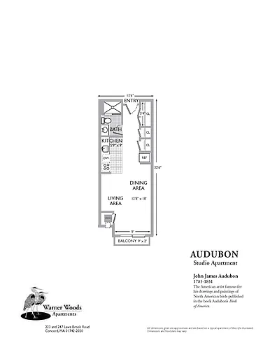 Floor plan Audubon Studio