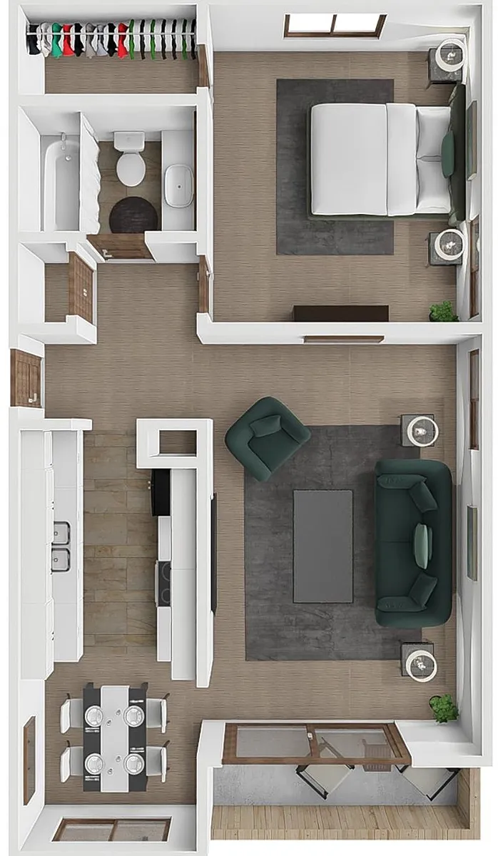 Floor plan Silverleaf 1 bedroom